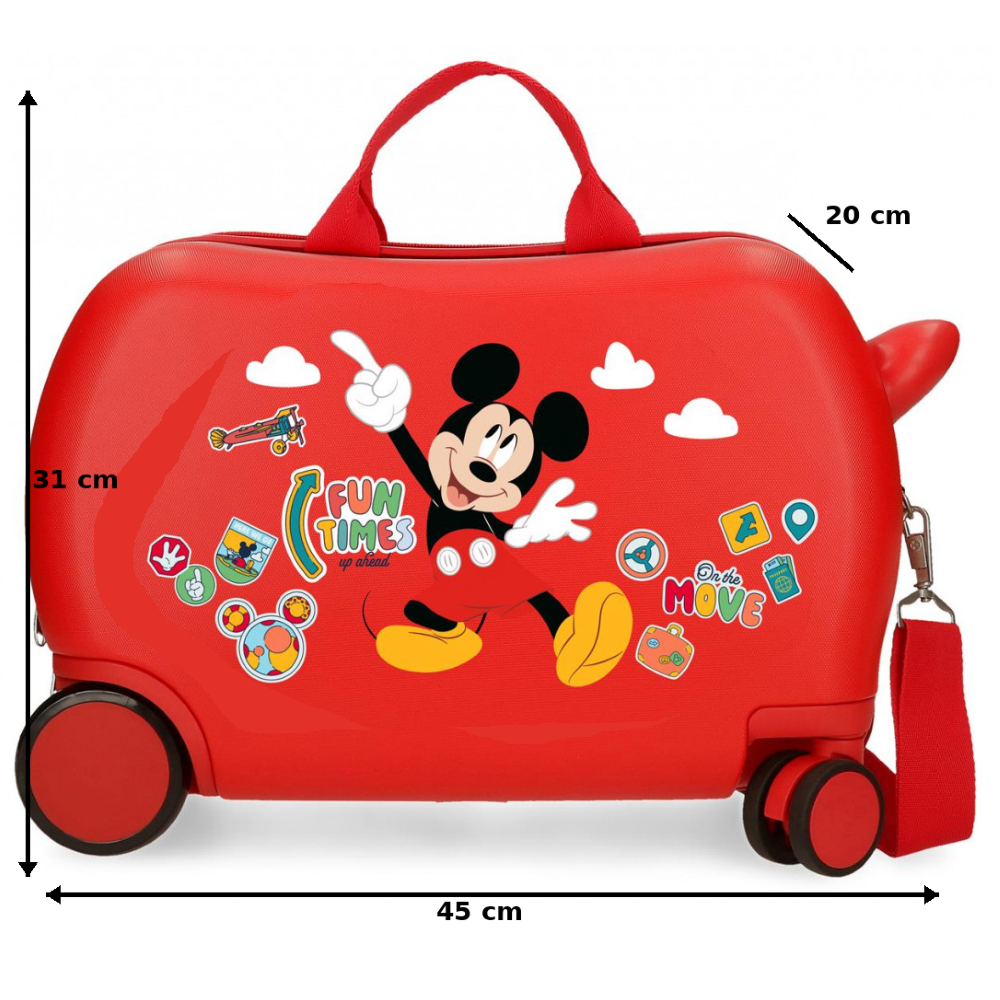 Trolley da Viaggio Cavalcabile Topolino DISNEY Valigia in ABS per Bambini 45 CM - 4231012