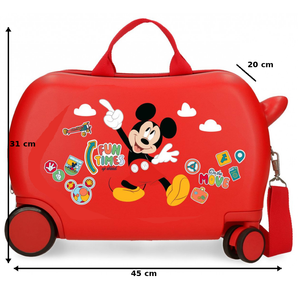 Trolley da Viaggio Cavalcabile Topolino DISNEY Valigia in ABS per Bambini 45 CM - 4231012