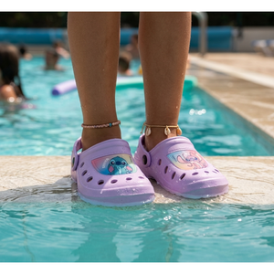Ciabatte Stitch DISNEY Modello Crocs in Eva con Cinturino Bambina Piscina Mare - 7271lilla