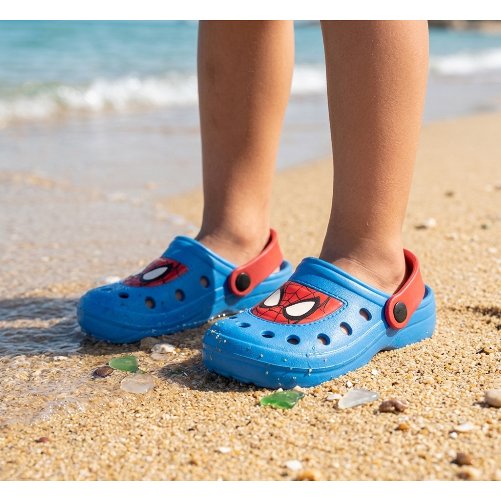 Ciabatte Spiderman MARVEL Modello Crocs in Eva con Cinturino Bambino Piscina Mare - 7268blu