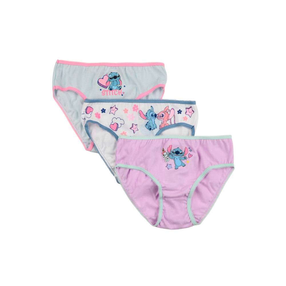 Mutandine Set 3 Pezzi Stitch DISNEY Slip in Cotone in Scatola 3/8 Anni- Ez30052