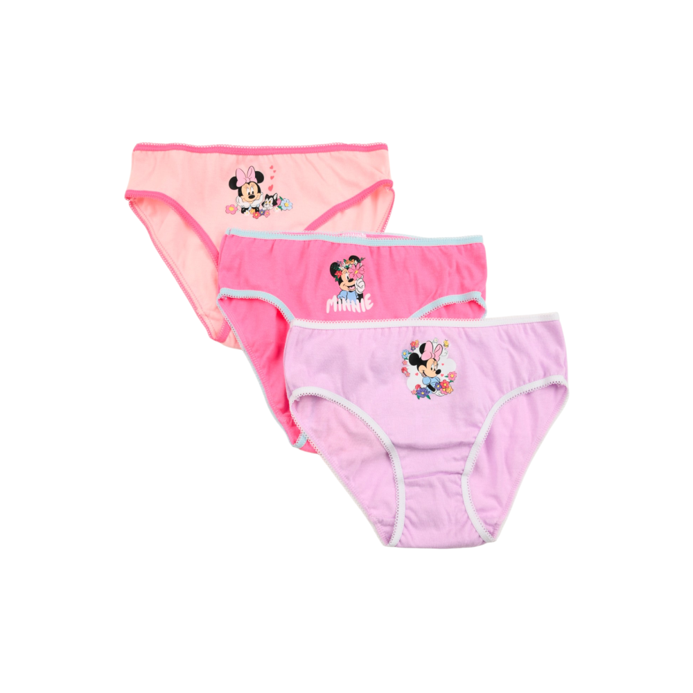 Mutandine Set 3 Pezzi Minnie DISNEY Slip in Cotone in Scatola 3/8 Anni- Ez30029