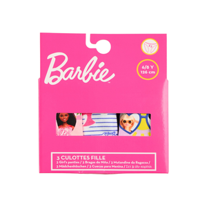Mutandine Set 3 Pezzi Barbie Mattel Slip in Cotone in Scatola 4/10 Anni- Ez30006
