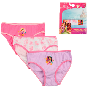 Mutandine Set 3 Pezzi Principesse DISNEY Slip in Cotone in Scatola 3/8 Anni- Ez30011