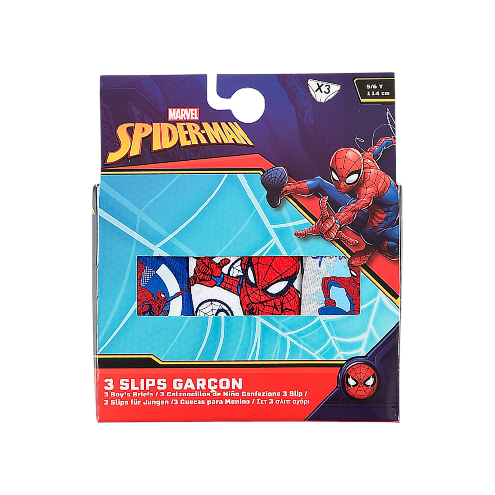 Mutandine Set 3 Pezzi Spiderman MARVEL Slip in Cotone in Scatola 3/8 Anni- Ez30036