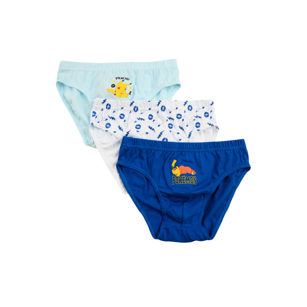 Mutandine Set 3 Pezzi Pikachu Pokemon Slip in Cotone in Scatola 3/6 Anni- Ez30004