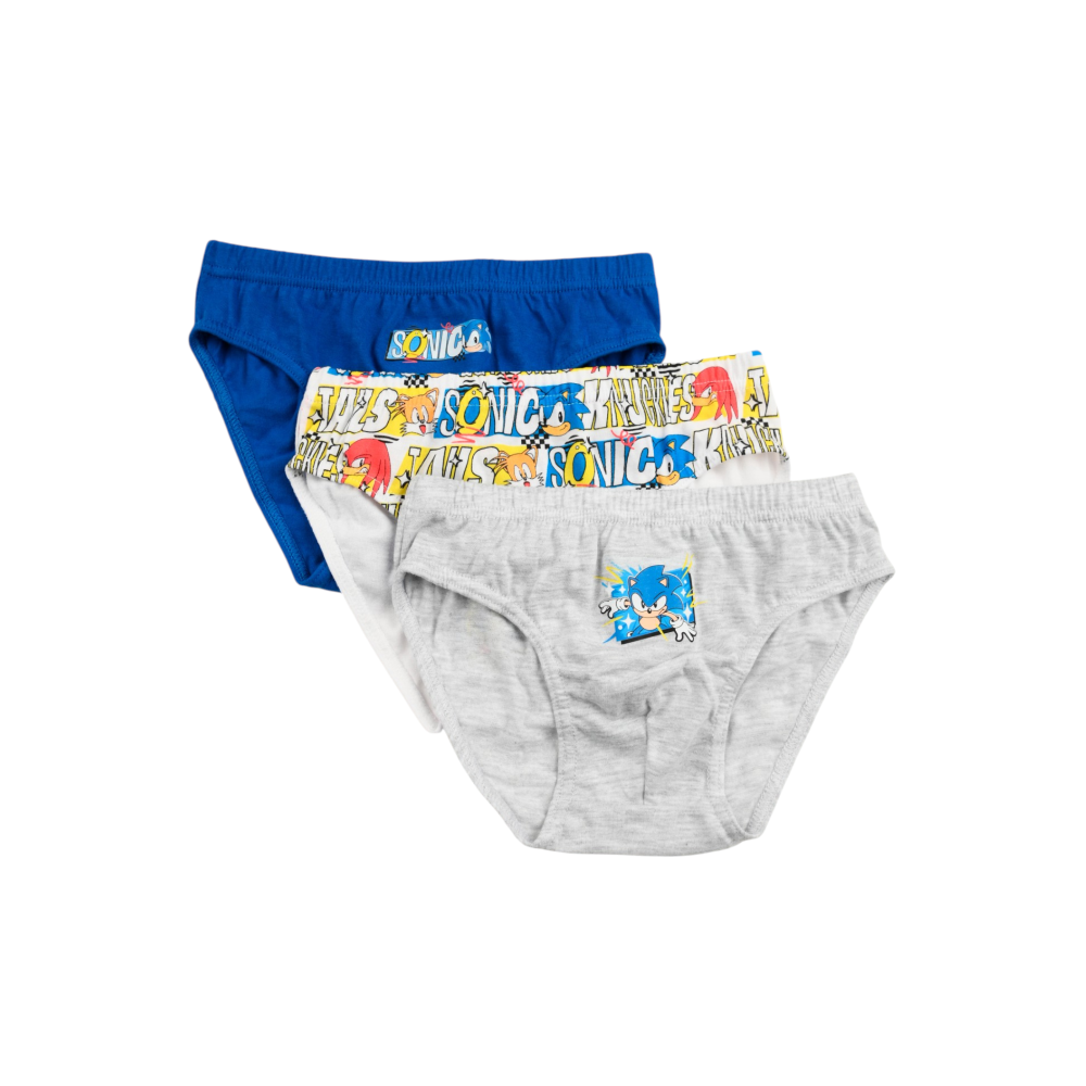 Mutandine Set 3 Pezzi Sonic Slip in Cotone in Scatola 3/8 Anni- Ez30032