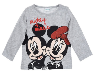 T-Shirt Minnie e Topolino DISNEY Glitter Maglietta Neonata Sun City Taglie 6/24 Mesi - Hs0043grigio