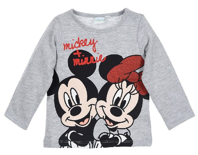 T-Shirt Minnie e Topolino DISNEY Glitter Maglietta Neonata Sun City Taglie 6/24 Mesi - Hs0043grigio