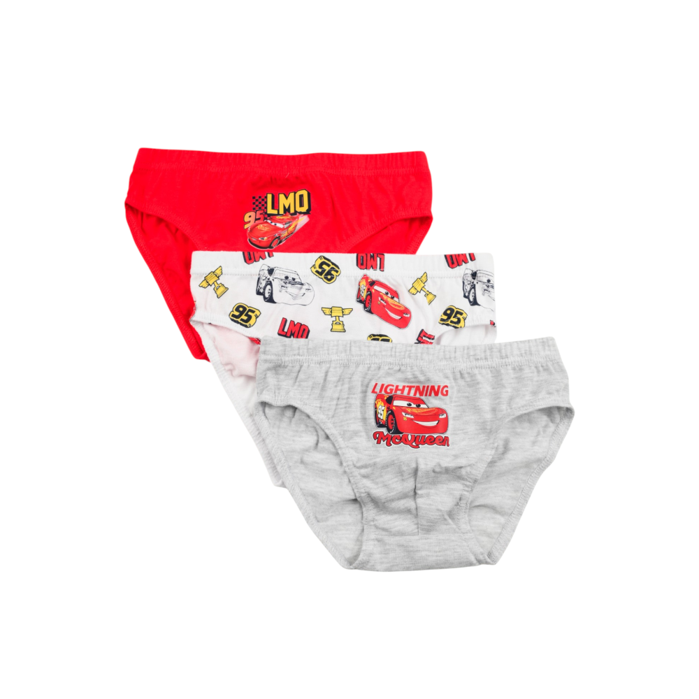 Mutandine Set 3 Pezzi Cars DISNEY Slip in Cotone in Scatola 3/6 Anni- Ez30023