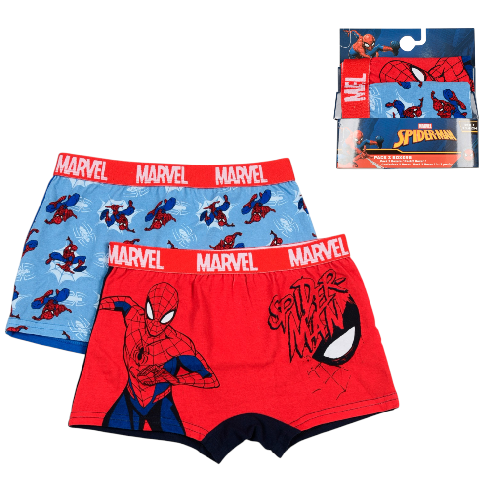 Boxer Set 2 Pezzi Spiderman MARVEL Mutande in Cotone 3/8 Anni - Ez30039/1