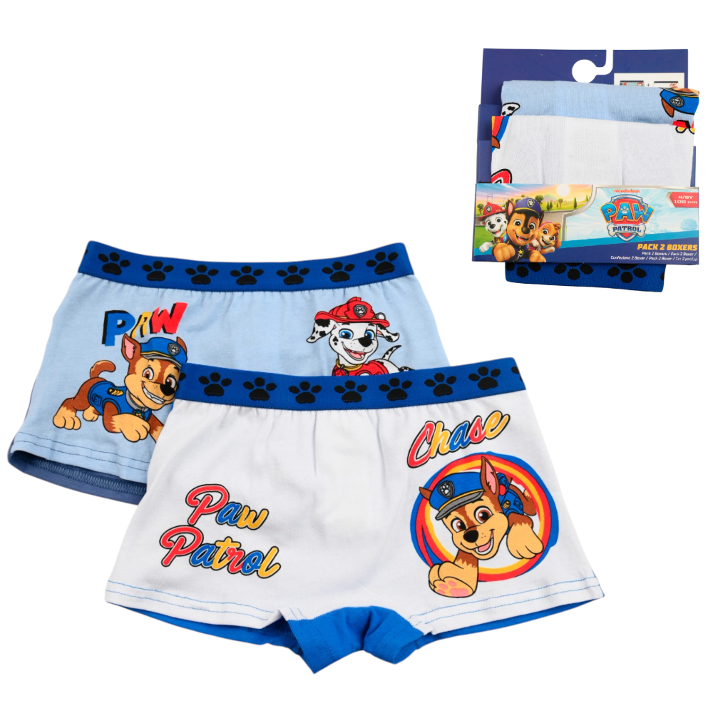 Boxer Set 2 Pezzi Paw Patrol Mutande in Cotone 3/6 Anni - Ez30028/1