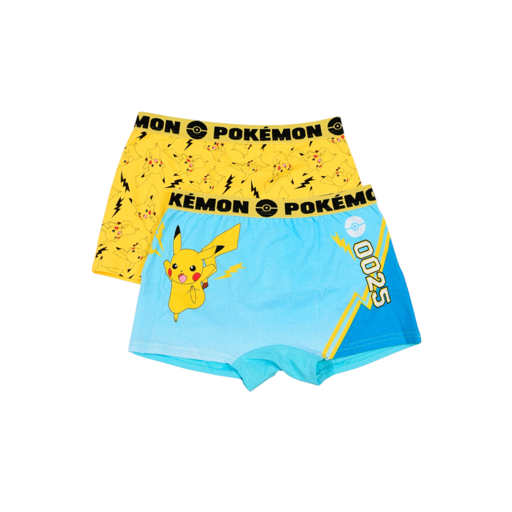 Boxer Set 2 Pezzi Pikachu Pokemon Mutande in Cotone 4/10 Anni - Ez30003/1