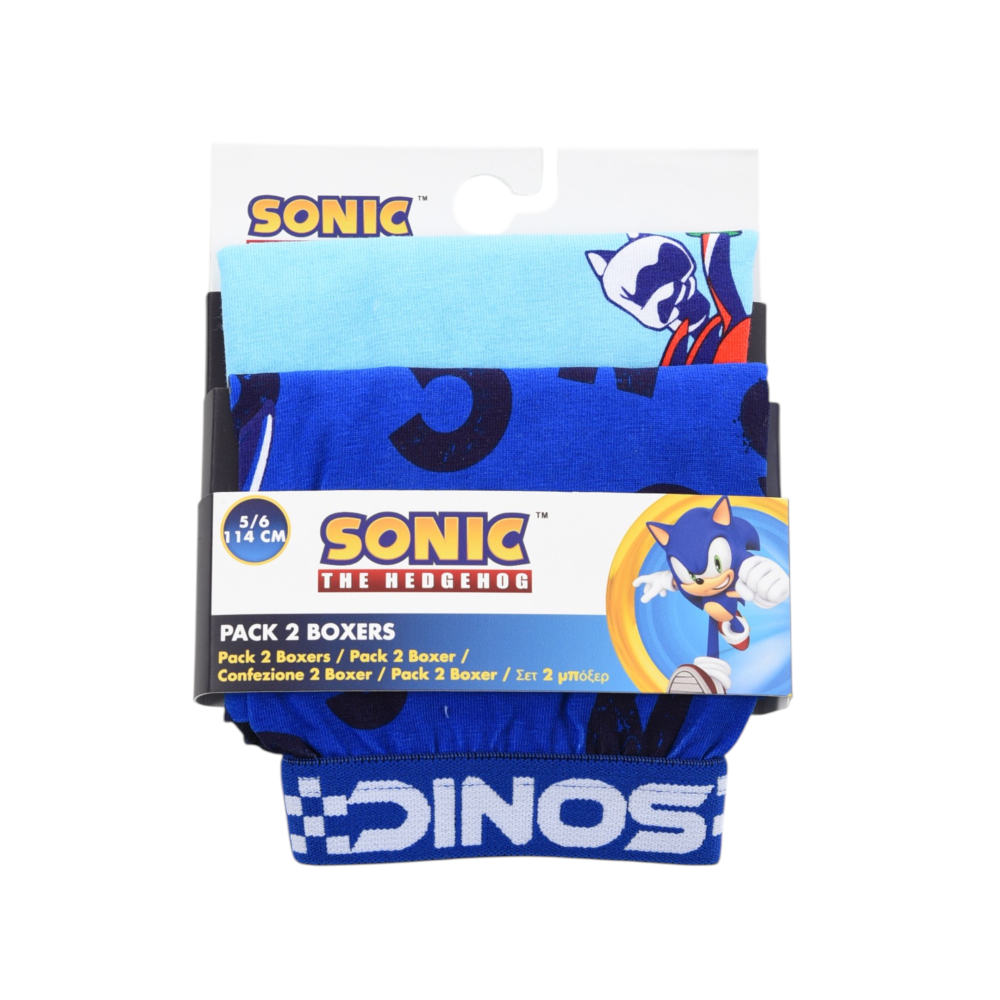 Boxer Set 2 Pezzi Sonic Mutande in Cotone 4/10 Anni - Ez30034/1
