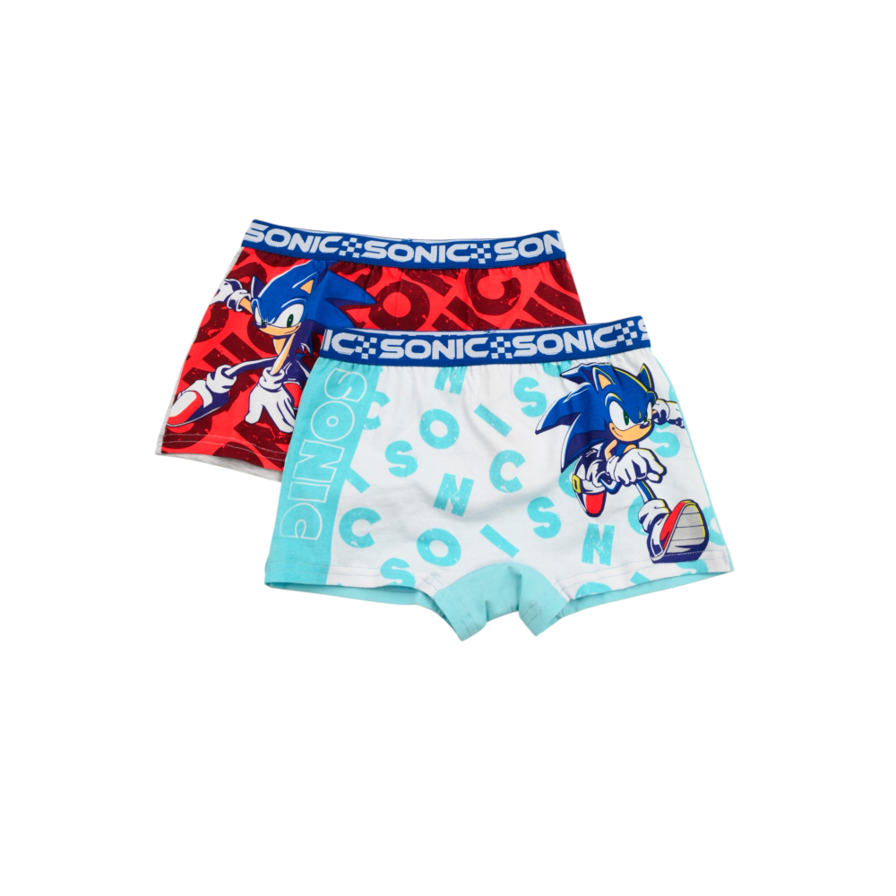 Boxer Set 2 Pezzi Sonic Mutande in Cotone 4/10 Anni - Ez30034/2
