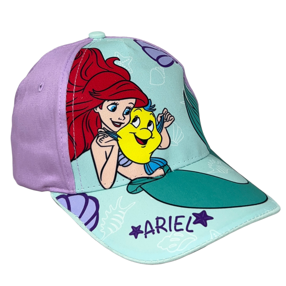 Cappello Principesse Ariel DISNEY Berretto Estivo con Visiera Regolabile Bambina 53 CM - 0430lilla