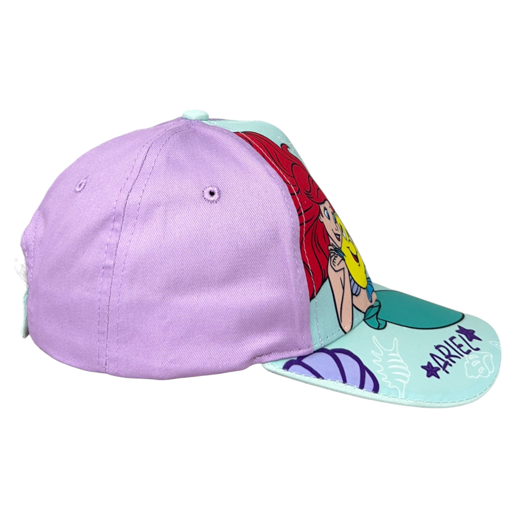 Cappello Principesse Ariel DISNEY Berretto Estivo con Visiera Regolabile Bambina 53 CM - 0430lilla