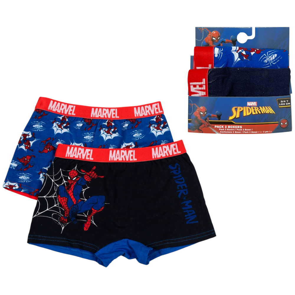 Boxer Set 2 Pezzi Spiderman MARVEL Mutande in Cotone 3/8 Anni - Ez30039/2