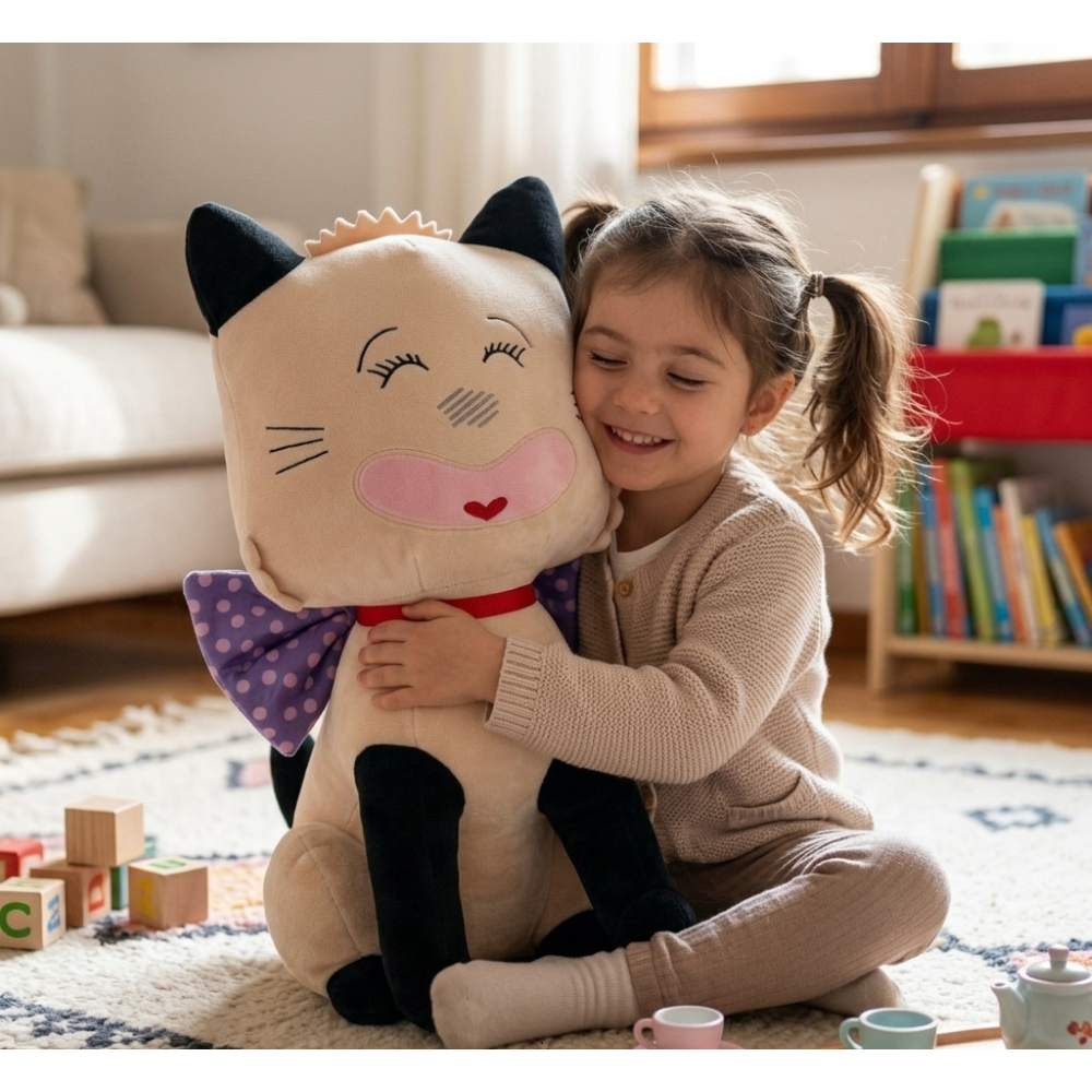 Peluche Hello Spank Micia Grande Seduta Morbido Pupazzo 80 CM - 254087/70