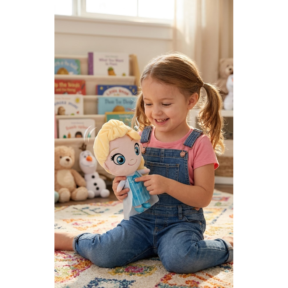 Peluche Elsa Frozen DISNEY Testone Pupazzo con Suono CM 20- Dfr-9420-2