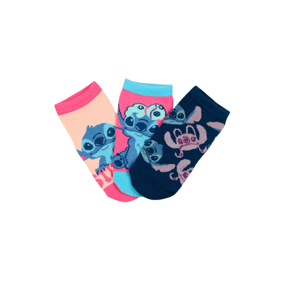 Calzini Stitch DISNEY in Misto Cotone 3 Paia Assortiti 23/34 - Ez06019/2