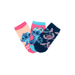 Calzini Stitch DISNEY in Misto Cotone 3 Paia Assortiti 23/34 - Ez06019/2