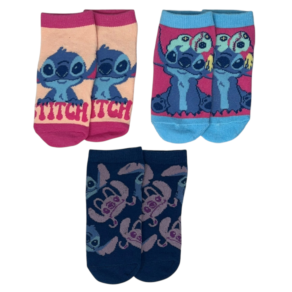 Calzini Stitch DISNEY in Misto Cotone 3 Paia Assortiti 23/34 - Ez06019/2