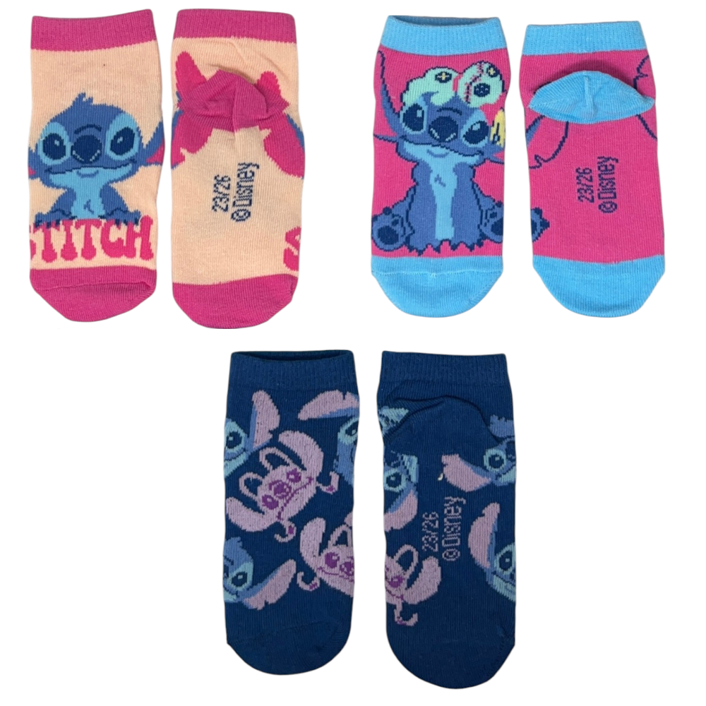 Calzini Stitch DISNEY in Misto Cotone 3 Paia Assortiti 23/34 - Ez06019/2