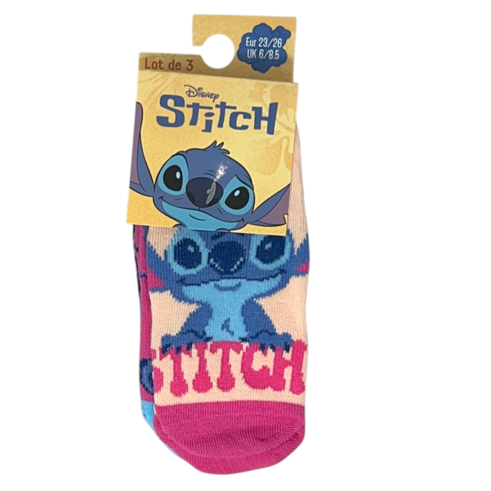Calzini Stitch DISNEY in Misto Cotone 3 Paia Assortiti 23/34 - Ez06019/2