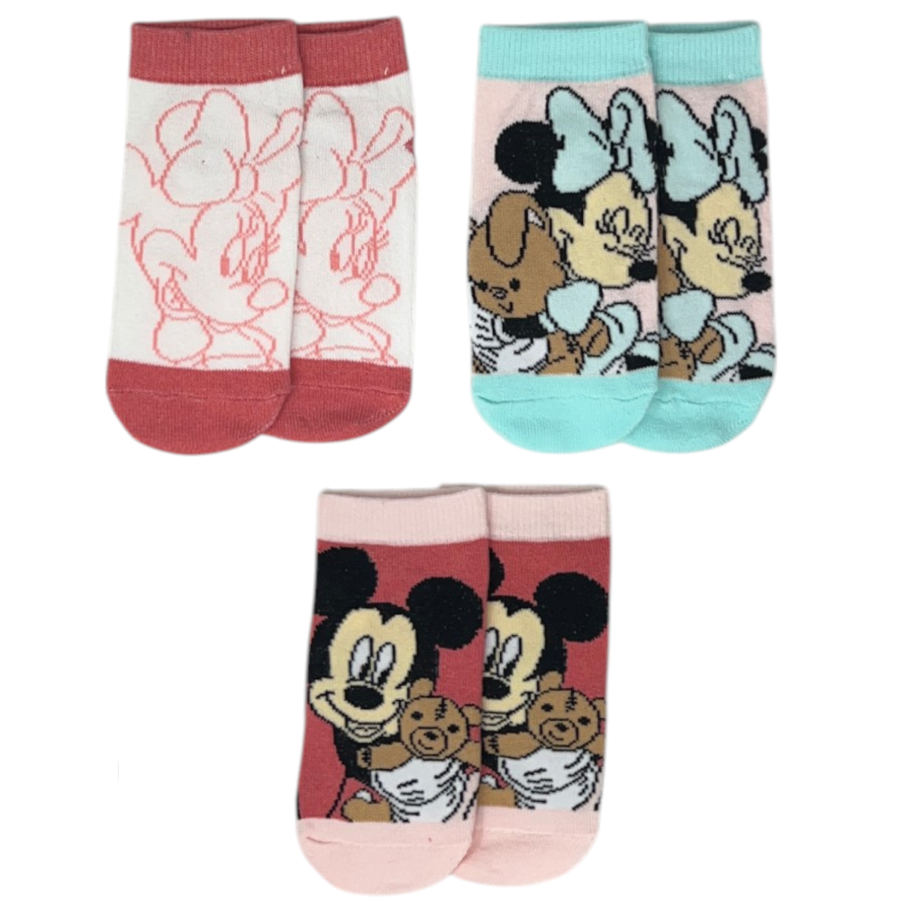 Calzini Minnie DISNEY in Misto Cotone 3 Paia Assortiti 23/34 - Ez06023/1