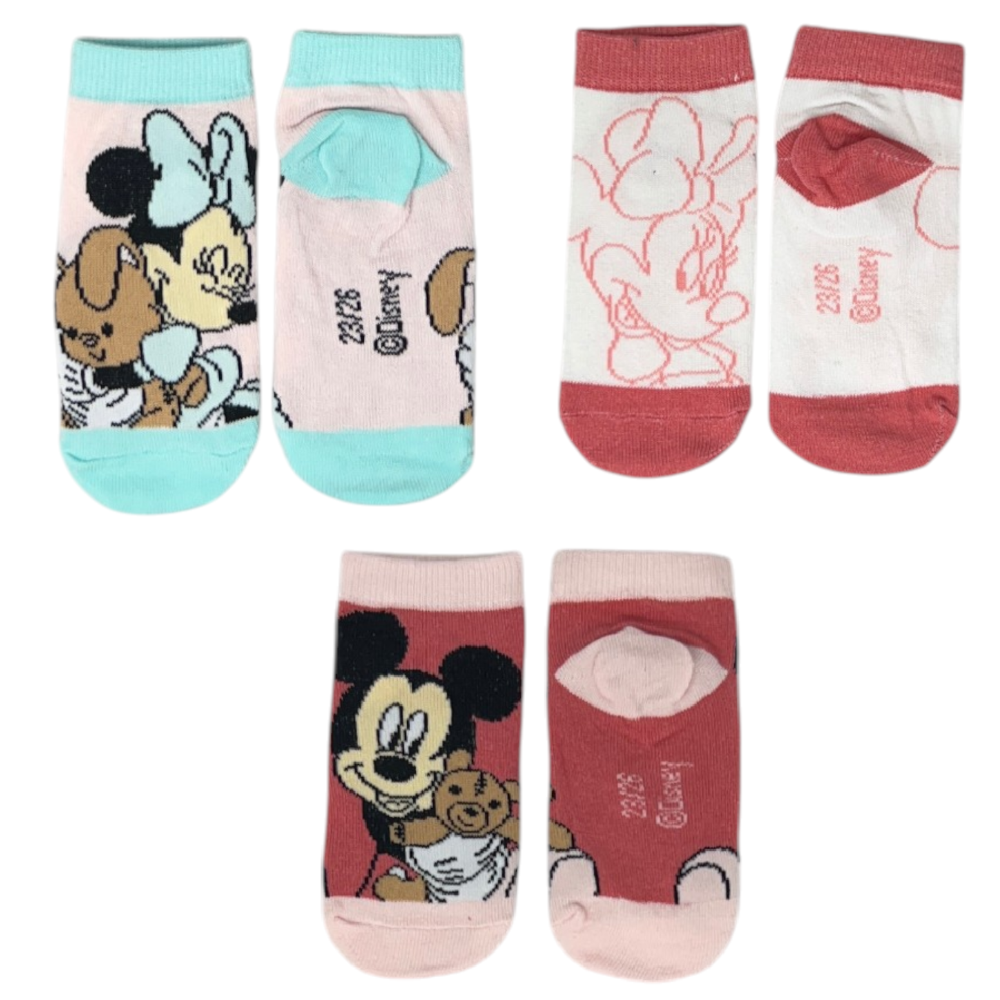 Calzini Minnie DISNEY in Misto Cotone 3 Paia Assortiti 23/34 - Ez06023/1
