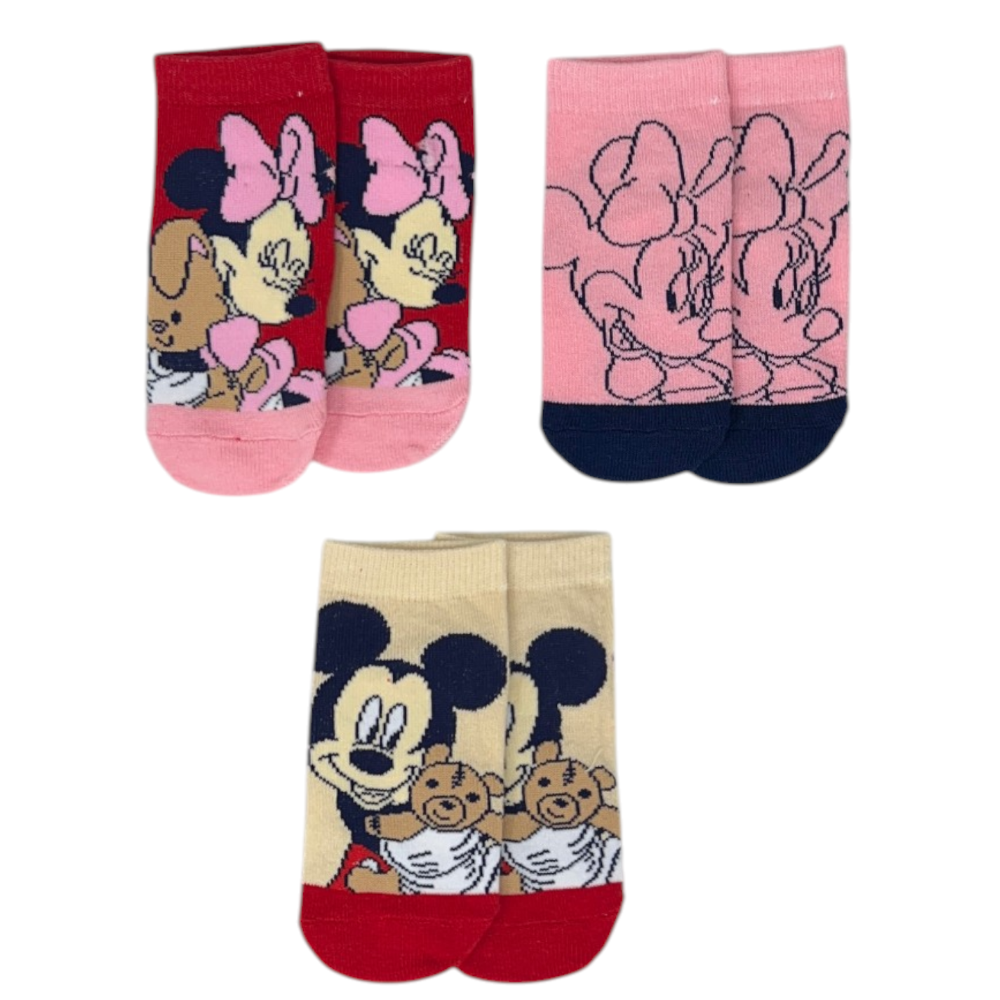Calzini Minnie DISNEY in Misto Cotone 3 Paia Assortiti 23/34 - Ez06023/2