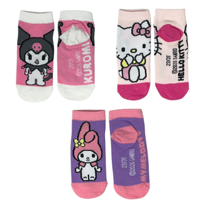 Calzini Hello Kitty Sanrio in Misto Cotone 3 Paia Assortiti 23/34 - Ez06011/1