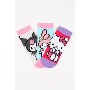 Calzini Hello Kitty Sanrio in Misto Cotone 3 Paia Assortiti 23/34 - Ez06011/2