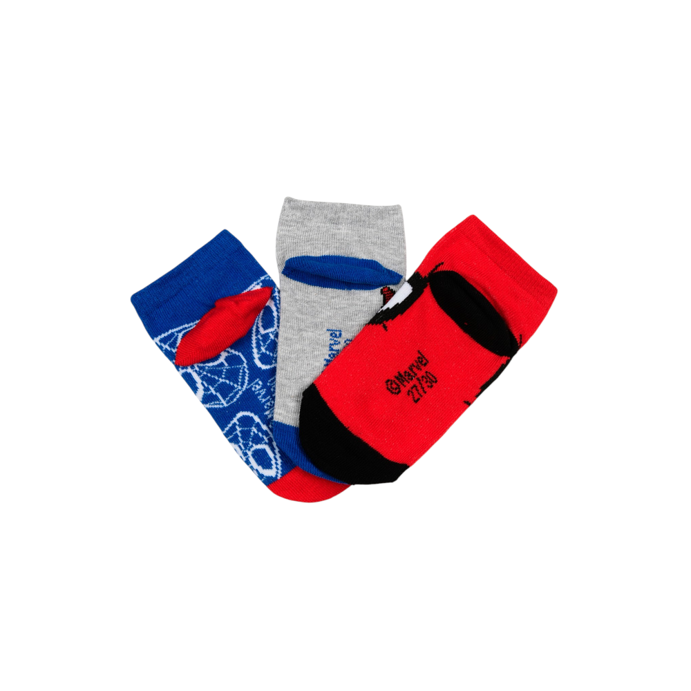 Calzini Spiderman MARVEL in Misto Cotone 3 Paia Assortiti 23/34 - Ez06042/1