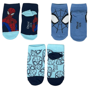 Calzini Spiderman MARVEL in Misto Cotone 3 Paia Assortiti 23/34 - Ez06042/2