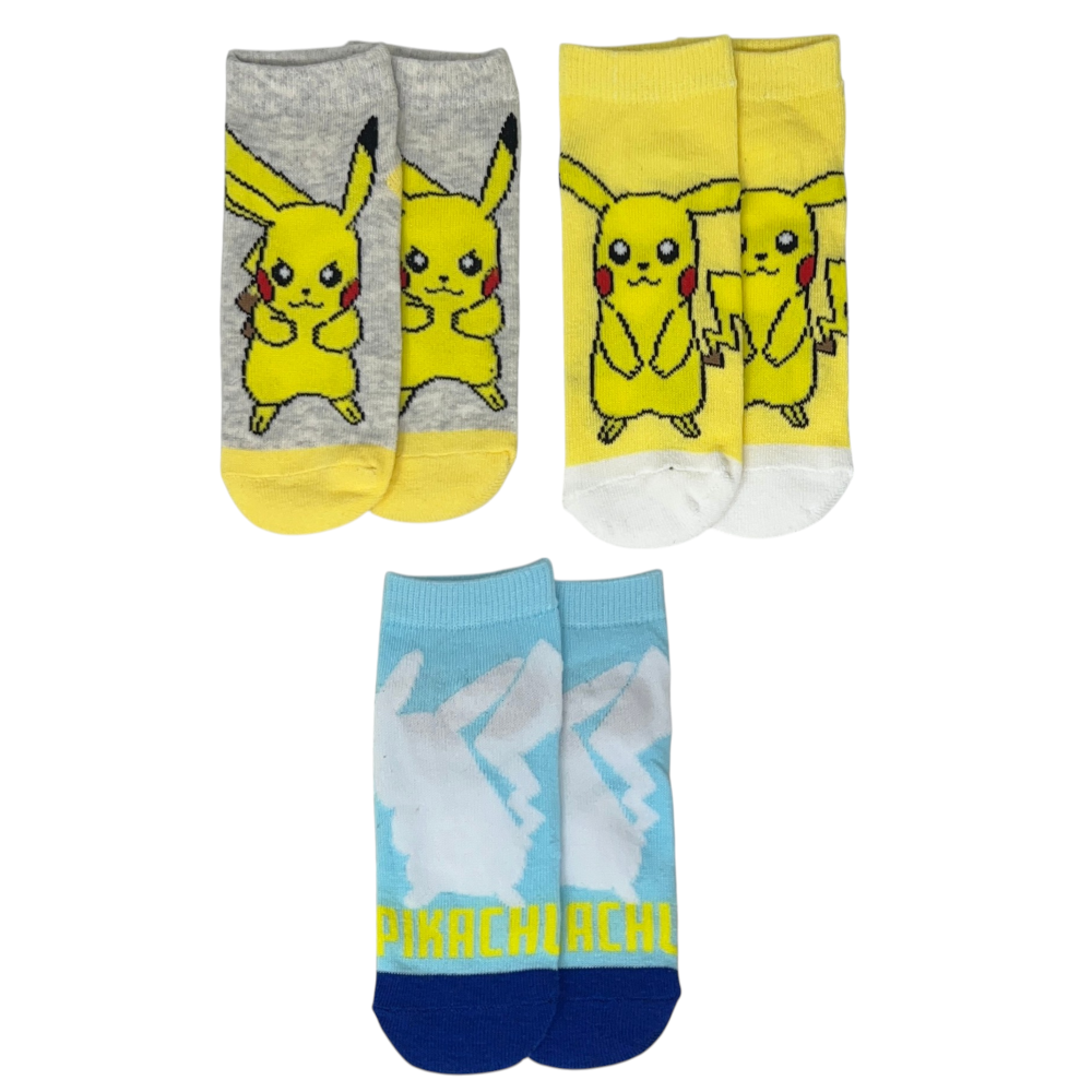 Calzini Pikachu Pokemonl in Misto Cotone 3 Paia Assortiti 27/37 - Ez06034/2