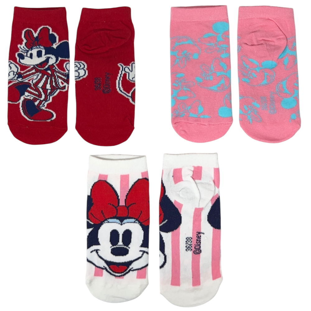 Calzini Minnie DISNEY in Misto Cotone 3 Paia Assortiti Adulto 36/41 - Ez39001/1