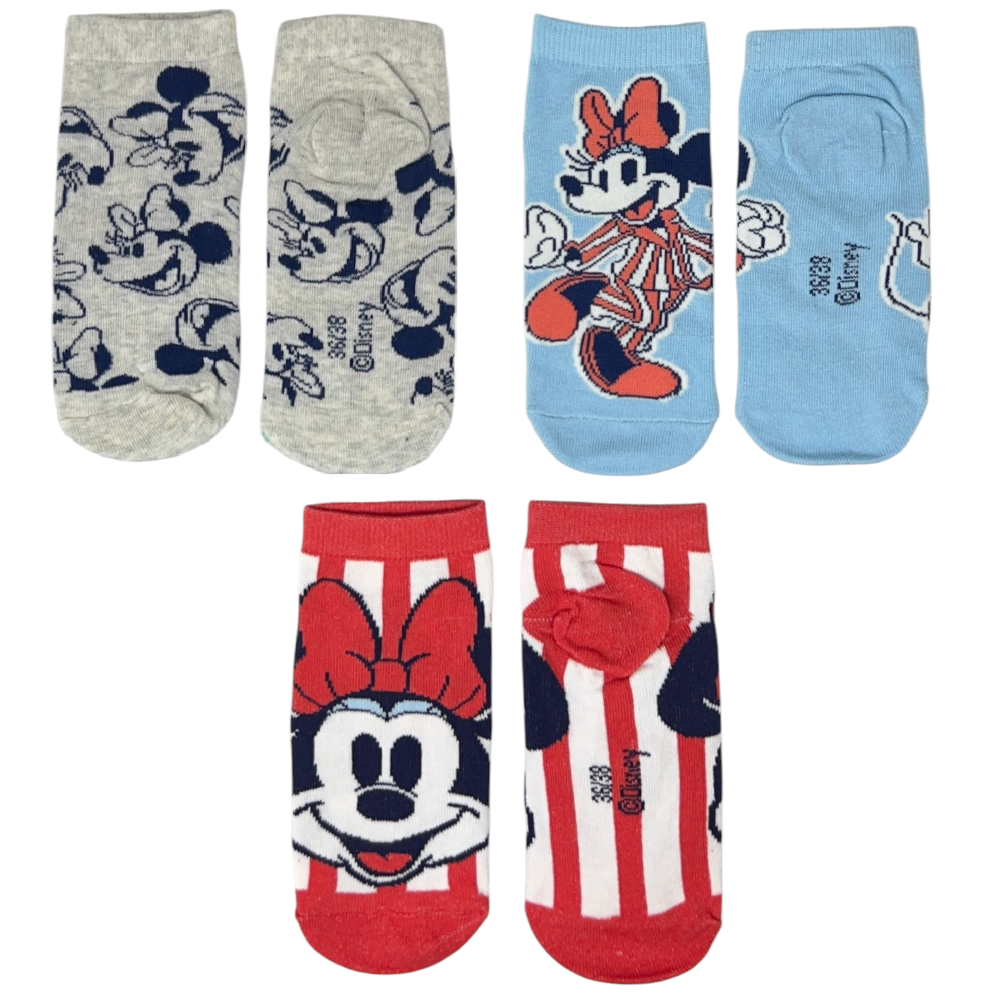 Calzini Minnie DISNEY in Misto Cotone 3 Paia Assortiti Adulto 36/41 - Ez39001/2