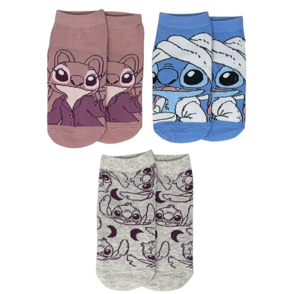 Calzini Stitch DISNEY in Misto Cotone 3 Paia Assortiti Adulto 36/41 - Ez39000/2