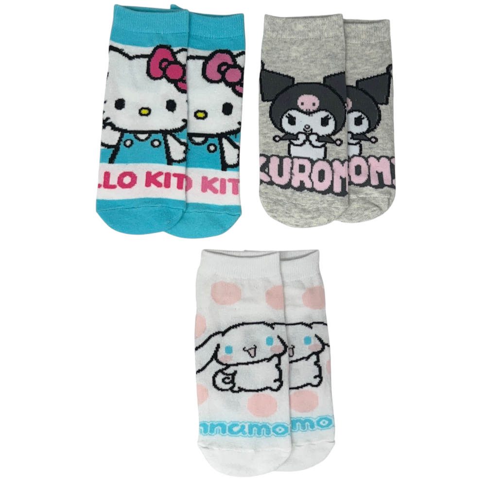 Calzini Hello Kitty Sanrio in Misto Cotone 3 Paia Assortiti Adulto 36/41 - Ez39005/2
