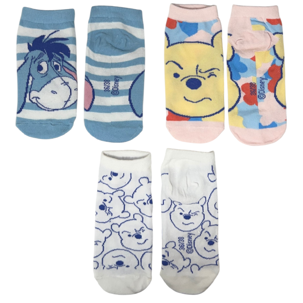 Calzini Winnie the Pooh DISNEY in Misto Cotone 3 Paia Assortiti Adulto 36/41 - Ez39002/1