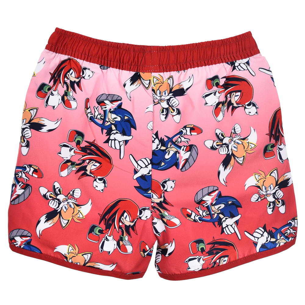 Costume da Bagno Sonic Knuckles Tails Modello Pantaloncini Mare Bermuda Bambini - Ez18148rosso