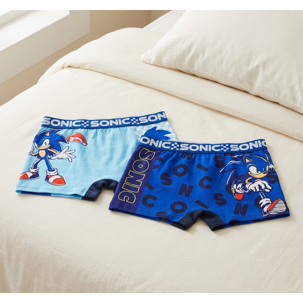 Boxer Set 2 Pezzi Sonic Mutande in Cotone 4/10 Anni - Ez30034/1