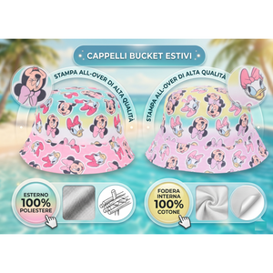 Cappello Minnie Paperina DISNEY Berretto Modello Alla Pescatora Bambina - Ez45002rosa