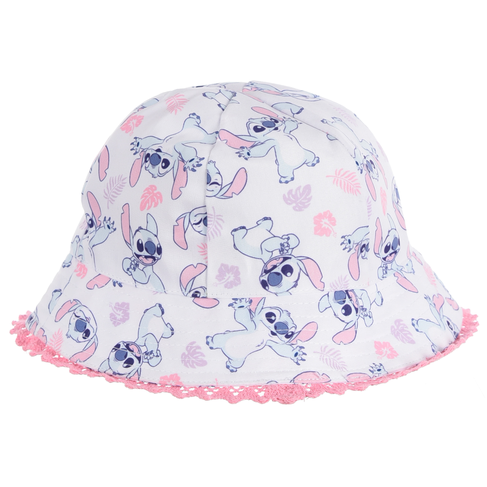 Cappello Stitch DISNEY Berretto Modello Alla Pescatora Bucket Bambina - Ez45001bianco