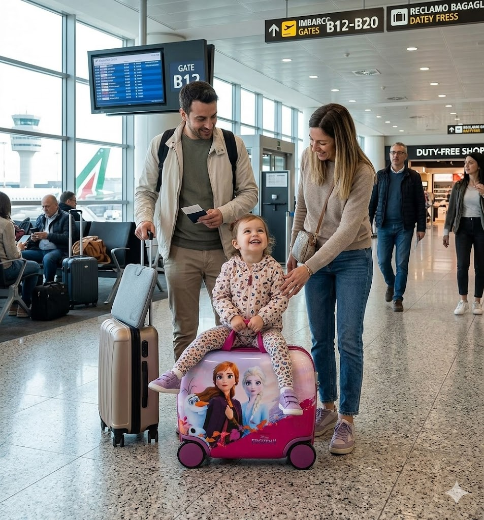 Trolley Frozen Elsa Anna Olaf DISNEY da Viaggio 4 Ruote Cavalcabile Trainabile Cm. 45x34x22 in ABS - D99868mc