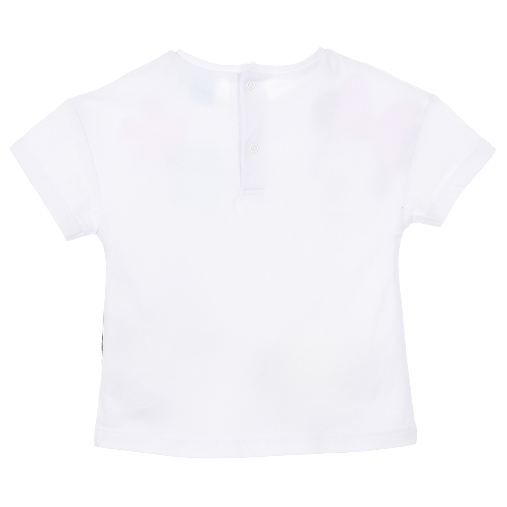 T-Shirt Maniche Corte Minnie DISNEY Maglietta 100% Cotone Dettagli Glitter Neonata - Ez00008bianco