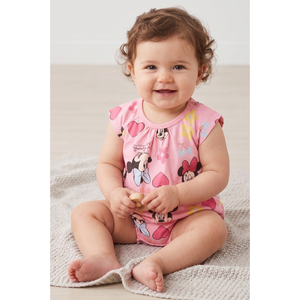 Pagliaccetto Minnie DISNEY Body Smanicato 100% Cotone Neonata - Ez00005rosa