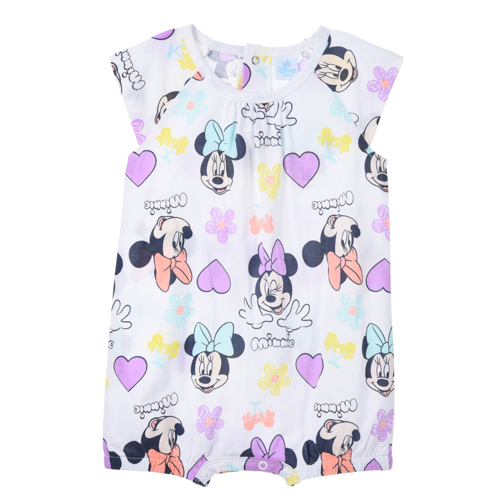 Pagliaccetto Minnie DISNEY Body Smanicato 100% Cotone Neonata - Ez00005bianco